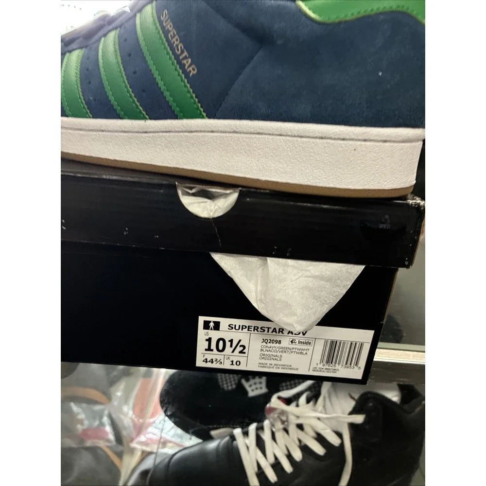 adidas Superstar ADV Mens Blue Green Sneakers Athletic Shoes JQ2098 Sz 10.5 NEW